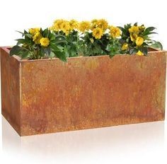 Metal Planter Pot Rustic Red