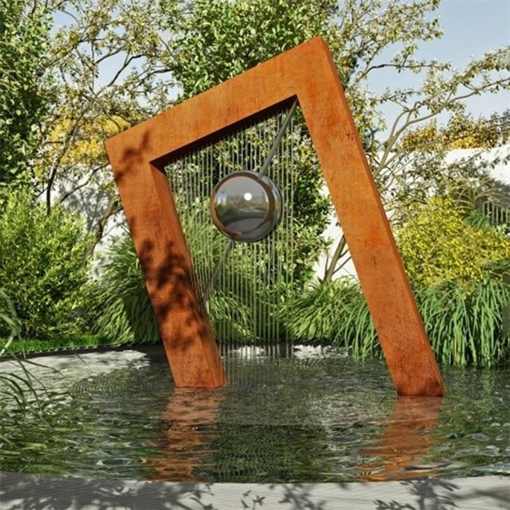 Decorative Water Feature Corten Steel Waterfall high quality