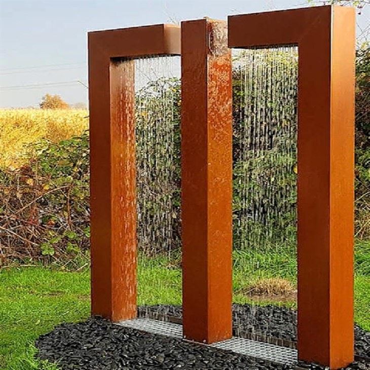 Karakteristik dlo dekoratif Corten Steel kaskad