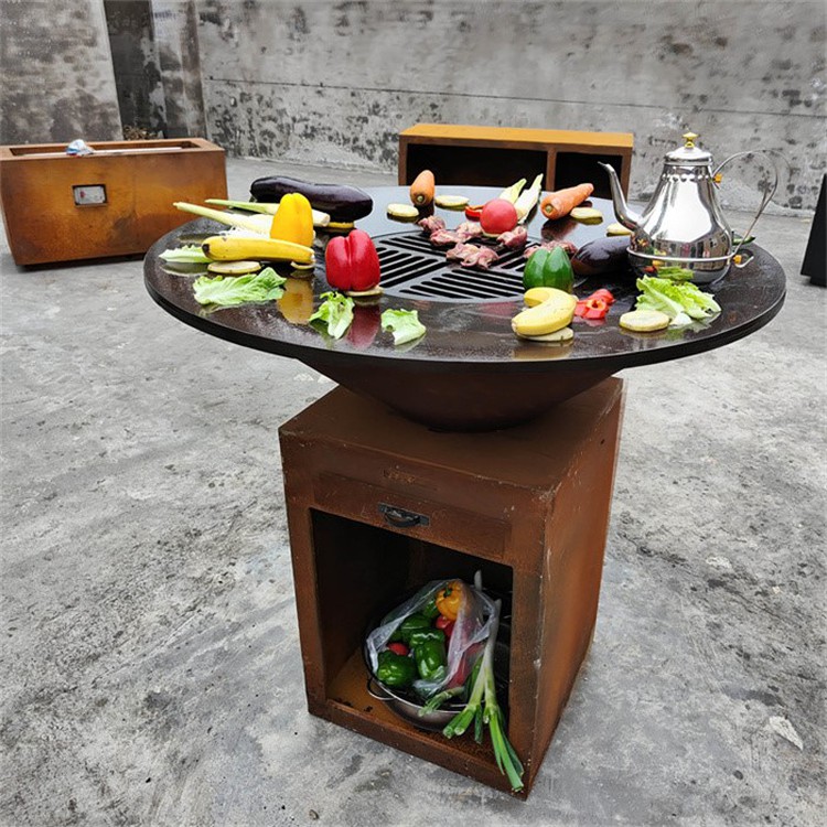 Corten Steel Outdoor Fire Pit Grill Corten Steel Outdoor Fire Pit Grill