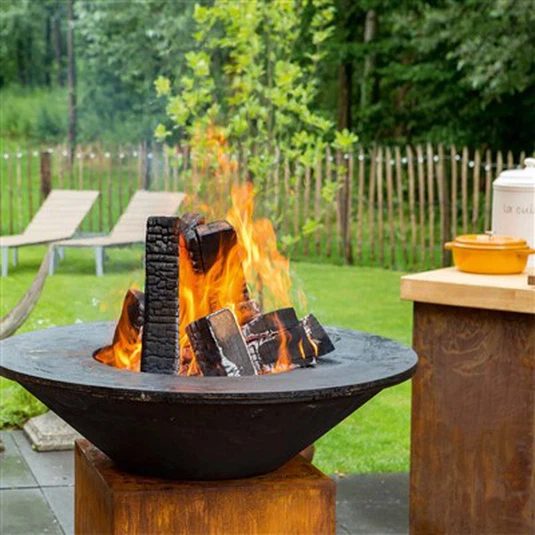 Corten Steel Deyò Fire Pit Grill